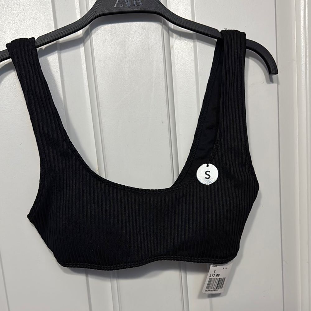 Black Ribbed bathinsuit top